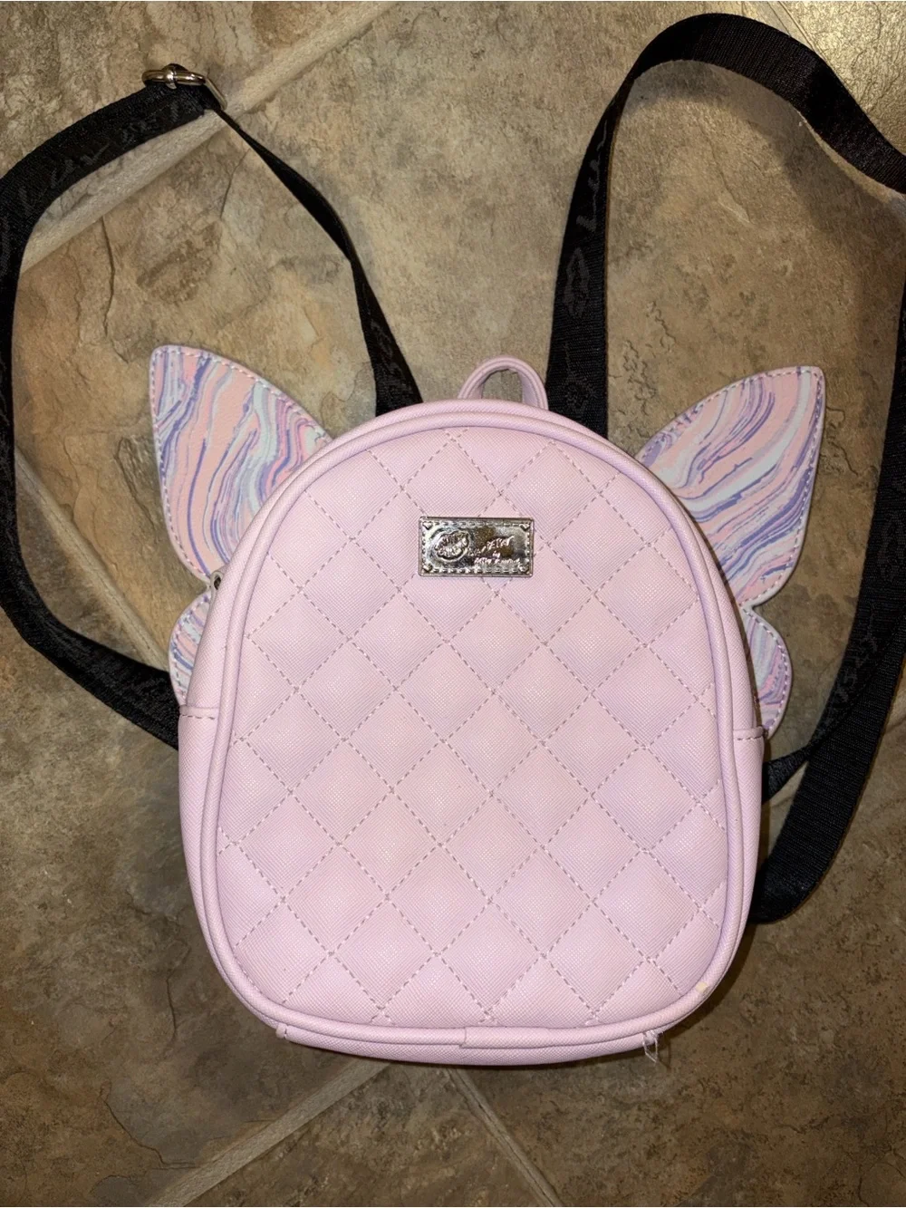 BETSEY JOHNSON Butterfly Wings Backpack Shoulder Bag Purple RARE